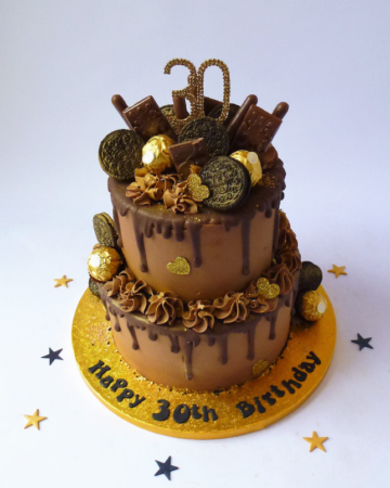 2 tier Just Chocolate Scandalous Drip Cake - Karen's Cakes