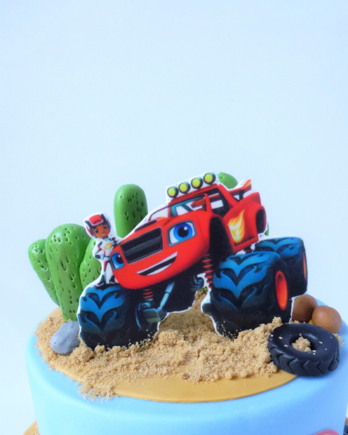 Monster truck cake topper