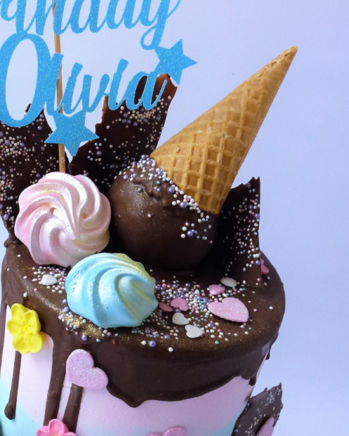 Ice cream cone cake topper