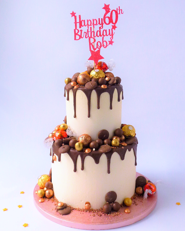 2 Tier Chocolate Chocolate Drip Cake Karens Cakes 